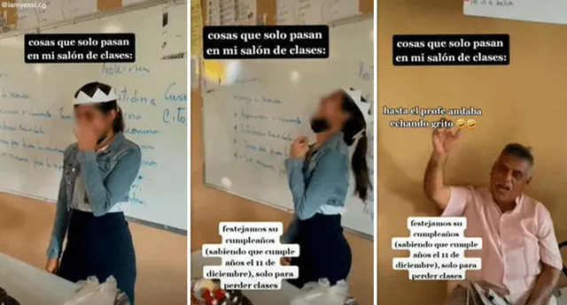 Alumnos utilizaron un falso cumpleaños para perder horas de clase. Foto: composición LOL / TikTok