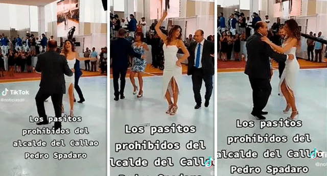 Milett Figueroa y Pedro Spadaro se lucieron en la pista de baile de este matrimonio comunitario. Foto: composición LOL/captura de TikTok/@noticiasdn