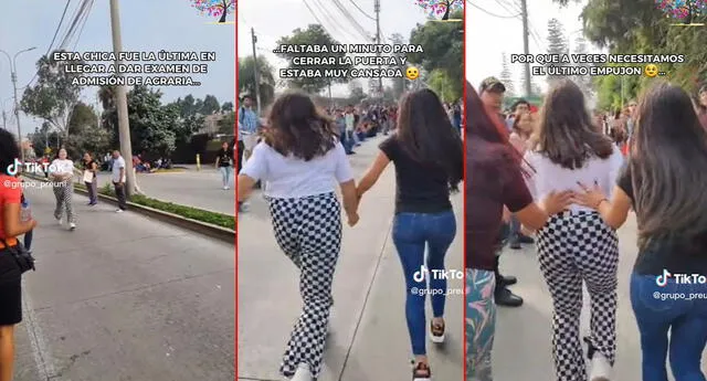 La joven logró entrar a la universidad para poder rendir su prueba de conocimientos. Foto: composición LOL/captura TikTok/@grupo_preuni