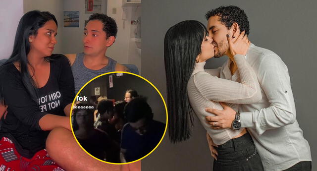 Usuarios expusieron al esposo de la tiktoker al ser visto besando a otra mujer. Foto: composición LOL/TikTok/lorelorelu/nice.peeeeeee