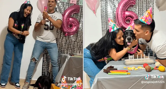 El video de la fiesta sumó más de 2 millones de reproducciones en TikTok. Foto: composición LOL/TikTok/@Angelajnh1225