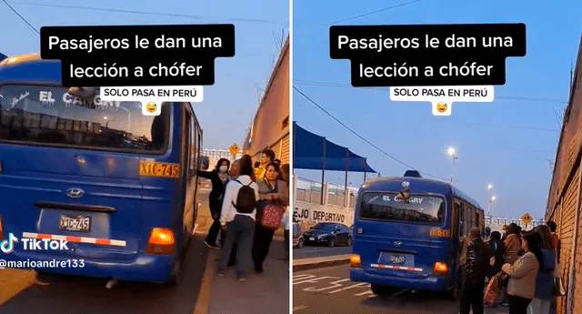 Los pasajeros arequipeños se pusieron de acuerdo para darle una lección al conductor. Foto: composición LOL/TikTok/@Marioandre133