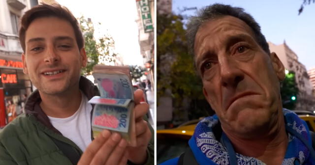 Los peruanos se mostraron sorprendidos por la gran cantidad de billetes que recibieron al cambiar US$100. Foto: composición LR/captura/YouTube/Tío Lenguado y Descocaos