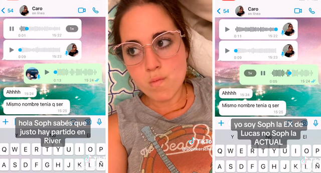 En lugar de airarse, la joven dio una respuesta a la altura. Foto: composición LR/capturas de TikTok/@Sophkerschena