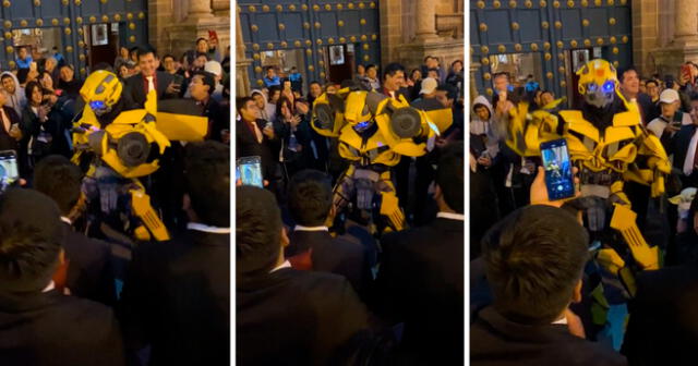 El curioso personaje emocionó a los presentes por sus impresionantes pasos de baile. Foto: composición LR/captura de TikTok/@KasandraValdiviaSegundo