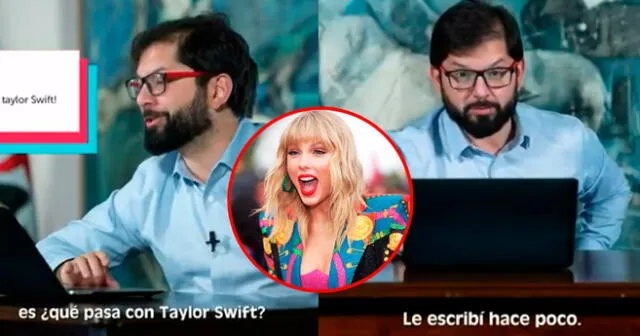 El presidente chileno le escribió a Taylor Swift para que incluya a su país en "The eras tour".  Foto: composición LR/captura de Instagram/Gabriel Boric