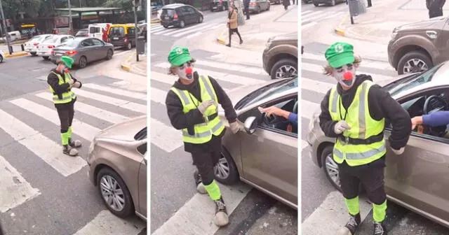 El payasito no dudó en aceptar la curiosa oferta del conductor. Foto: composición LOL/captura de TikTok/@Candedaniele21