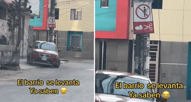 El peculiar cartel advirtió de un insólito castigo contra aquel que orine en el lugar. Foto: composición LOL/captura de TikTok/@Mardiescisiete