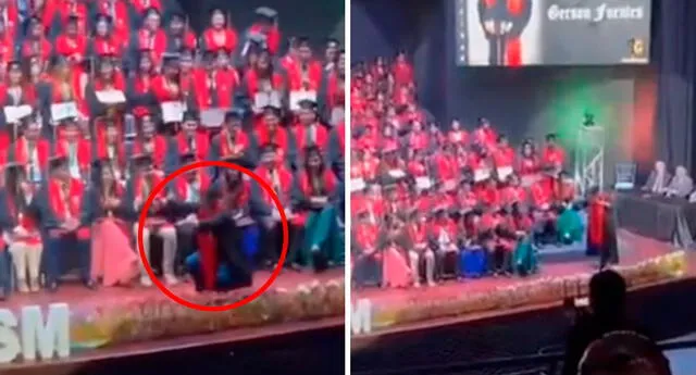 El joven lució sus mejores pasos de baile en su ceremonia de graduación. Foto: composición LR/captura/@GerFuentes990/TikTok