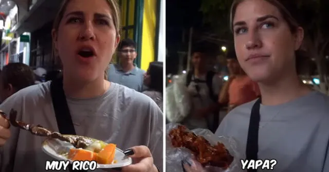 La joven estadounidense se mostró sorprendida al probar la comida peruana. Foto: composición LOL/captura de TikTok/@CollenBarry123