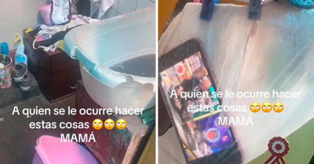 La madre peruana sorprendió con su peculiar estrategia para ver la competencia gastronómica. Foto: composición LOL/captura de TikTok/@ViktorMarcelo13