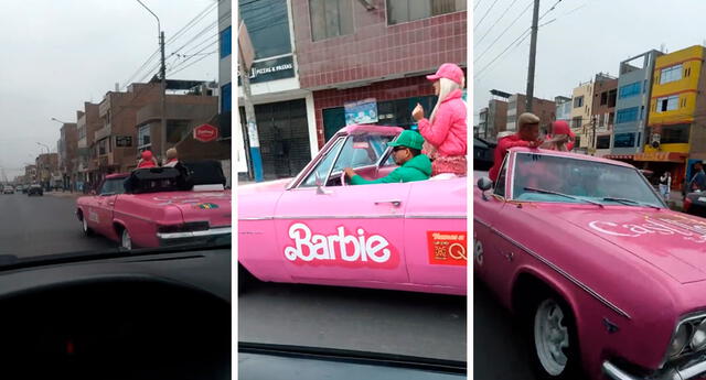 'Barbie' saludó a los vecinos de Carabayllo tras llegar al distrito. Foto: composición LOL / capturas de TikTok / @Travelcojovisa