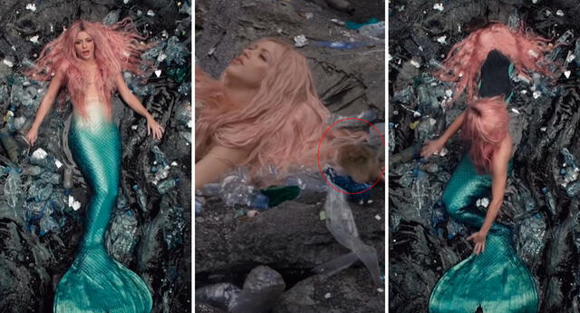 La cantante estaba sobre una escenografía llena de botellas y piedras cuando apareció un pequeño ratón. Foto: composición LOL / capturas de Instagram / @Shakira