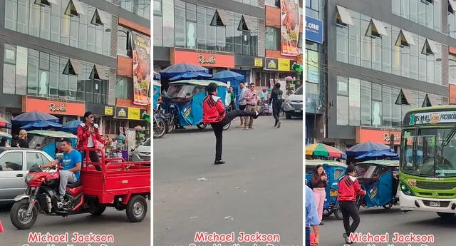 Inclusive, detuvo a un micro para realizar el tradicional 'paso lunar'. Foto: composición LOL/capturas de TikTok/@LimaHermoso