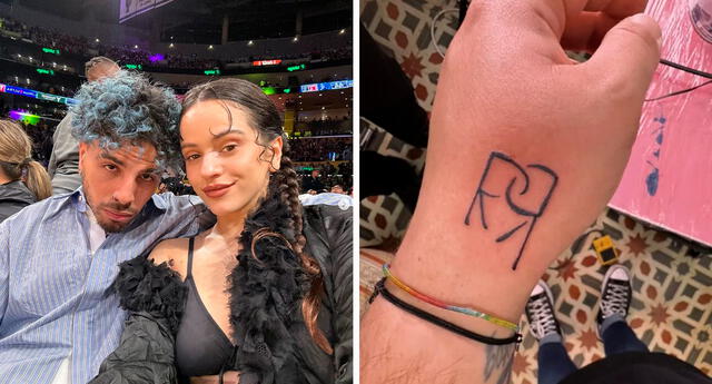 Ahora, fan busca la forma de quitarse el tatuaje tras rumores de separación de los cantantes. Foto: composición LR/capturas de Instagram y Twitter/@Rosalía/@Callmepuxi