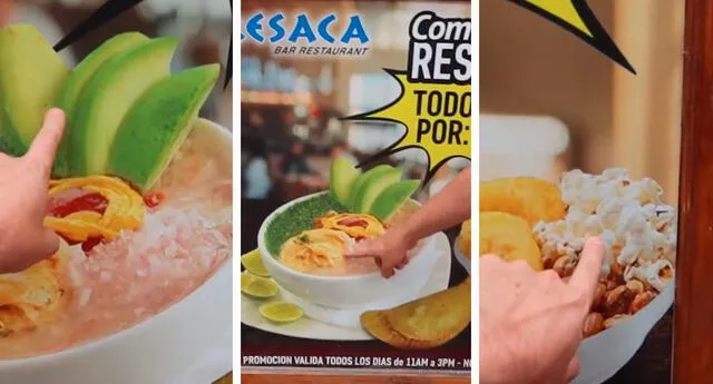 ¿Hasta con mantequilla de maní? Los cibernautas no soportaron este inusual ceviche. Foto: composición LOL / capturas de TikTok / @Qpaoficial - Video: @Qpaoficial/TikTok