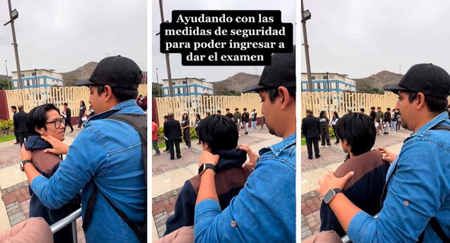 Al final, el joven agradeció por este gesto. Foto: composición LOL / capturas de TikTok / @A_JuventudCientífica