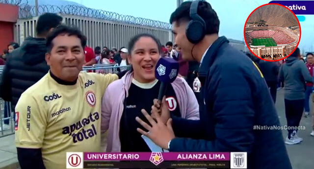 El hombre se sorprendió por la gran cantidad de hinchas que acudieron al recinto de Ate. Foto: composición LOL / captura de video / @Nativa