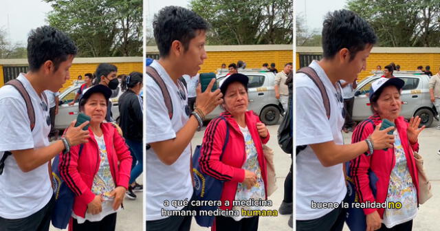 El tiktoker quedó sorprendido por la curiosa declaración de la madre peruana.  Foto: composición Lol/captura de TikTok/@BryanTavaraS