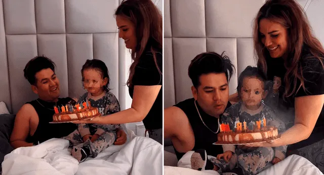 Deyvis Orosco pasó su cumpleaños rodeado de su novia y su hijo. Fotos: composición LR/Instagram Cassandra Sanchez De Lamadrid