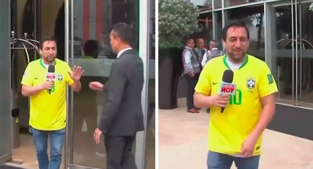 Su compañera de trabajo, Brunella Horna, quería que el reportero consiga una primicia con Neymar. Foto: composición LOL / capturas de video / @AméricaHoy