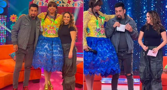 Erika Villalobos se quiebra durante encuentro con Aldo Miyashiro. Fotos: difusión América TV