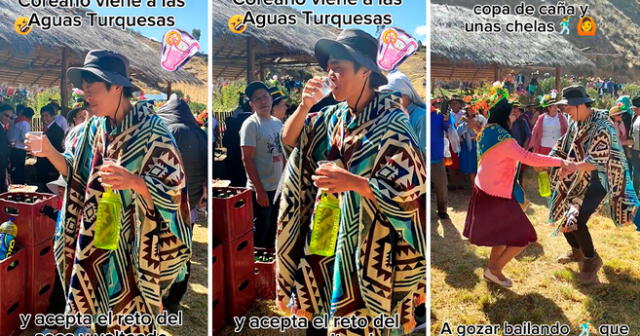 El joven terminó bailando en Ayacucho al ritmo de huaino.  Foto: composición Lol/captura de TikTok/@YuyayWasiMillpu