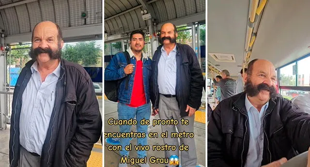 Antes de bajar del Metropolitano, algunos pasajeros se acercaron a Germán Seminario para tener algunos instantáneas junto con él. Foto: composición LOL / capturas de TikTok / @JohnsemRodriguez