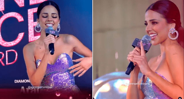 Luciana Fuster sorprende al cantar 'Amantes' de Mike Bahía y Greeicy Rendón. Foto: composición LR/Instagram Apoyo Perú Reinas