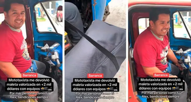 El periodista se bajó rápido del mototaxi para irse en el bus de regreso a Lima. Foto: composición LOL / capturas de TikTok / @ClaudioVargas