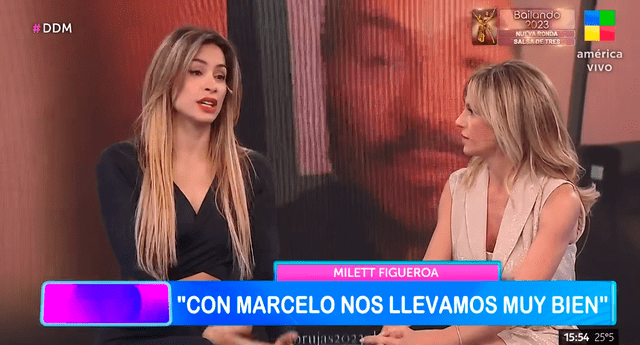 Milett Figueroa aseguró que la pasa muy bien con Marcelo Tinelli. Foto: captura América TV