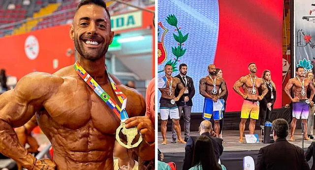 Sebastián Lizarzaburu  en el 48.° Sudamericano de Fitness y Fisicoculturismo. Foto: composición LR/Sebastián Lizarzaburu Instagram