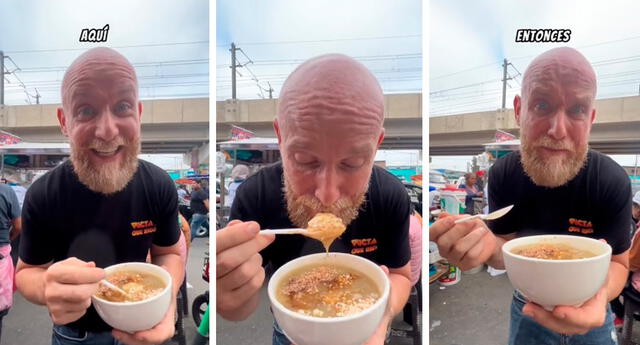 El turista escocés afirmó que el tocosh no tenía un olor muy bueno. Foto: composición LOL / capturas de TikTok / @Gringoinperuoficial