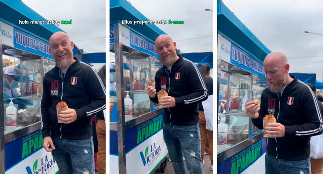 El turista escocés reconoció que la comida de la calle es excelente. Foto: composición LOL/capturas de TikTok/@Gringoinperuoficial