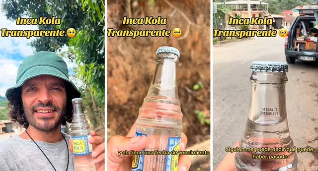 El turista comentó que la Inca Kola aún vencía en el 2024. Foto: composición LR/capturas de TikTok/@Soybloop