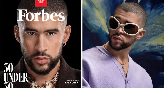 Bad Bunny en la portada de Forbes. Foto: Forbes