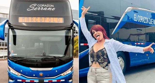 Yrma Guerrero se mostró emocionada al presentar el bus que los transportará por diversos rincones del país. Fotos: difusión Corazón Serrano