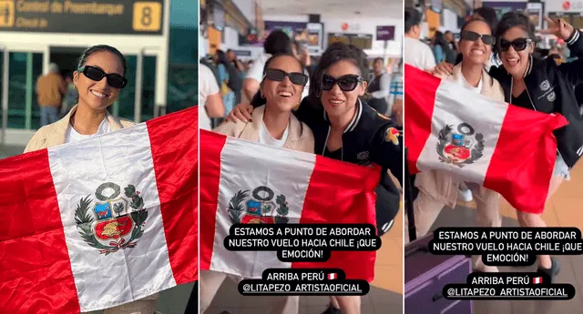 Ruby Palomino y Lita Pezo fueron despedidas por sus fans en el Aeropuerto Internacional Jorge Chávez. Fotos: captura Instagram