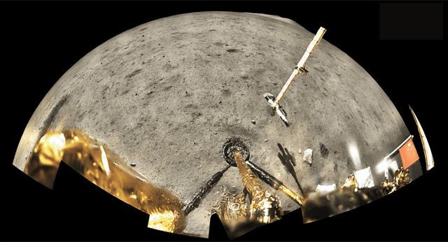 La sonda Chang'e 5 fotografió el panorama del territorio circundante de la Luna para seleccionar el lugar del muestreo. Foto: Administración Espacial Nacional de china   