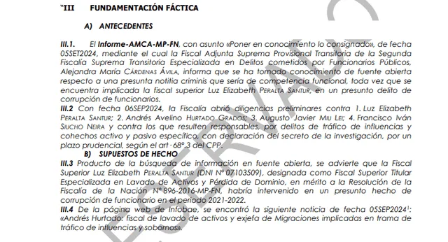 Fiscalía inicia investigación contra Andrés Hurtado y la fiscal Elizabeth Peralta.   