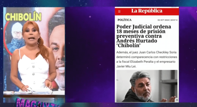  Magaly Medina criticó prisión preventiva de Andrés Hurtado. Foto: Captura ATV   