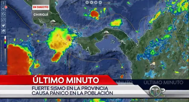 Sismo de magnitud 6,1 remece Panamá y frontera con Costa Rica 