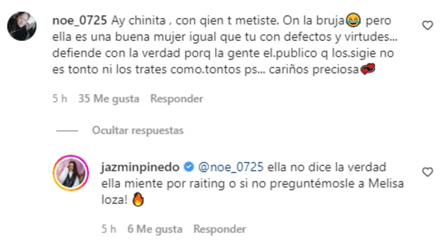 Jazmín Pinedo responde comentarios en torno a Magaly Medina