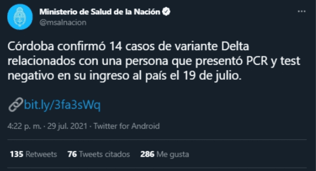 Foto: Ministerio de Salud de Argentina