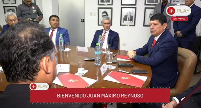Juan Máximo Reynoso se reunió con Agustín Lozano y Juan Carlos Oblitas. Foto: captura/FPF Play