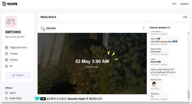 Captura del evento de VLive para Yesung. Foto: VLive