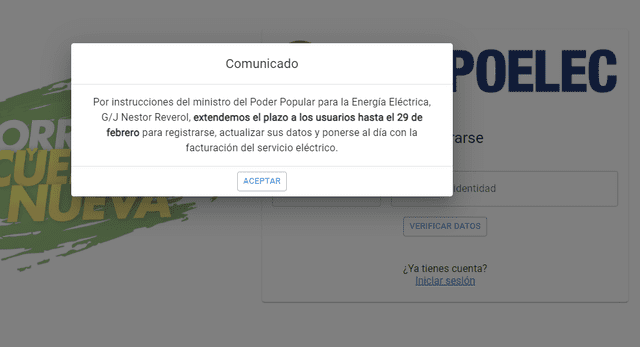 El plan de Borrón y Cuenta Nueva solo estará disponible hasta febrero. Foto: Corpoelec.