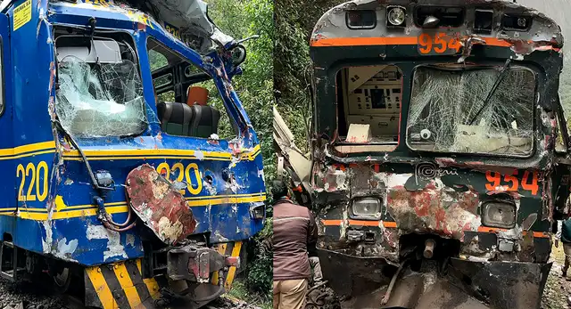 Trenes de las empresas Perú Rail e Ica Rail colisionan en ruta a Machu Picchu. Foto: difusión. Trenes de las empresas Perú Rail e Ica Rail colisionan en ruta a Machu Picchu. Foto: difusión.