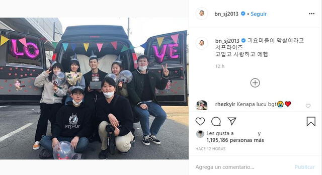 Park Seo Joon en instagram, junto a su 'staff' de producción.
