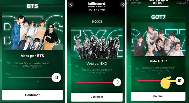 Billboard: cómo votar por BTS, EXO y GOT7. Foto:captura